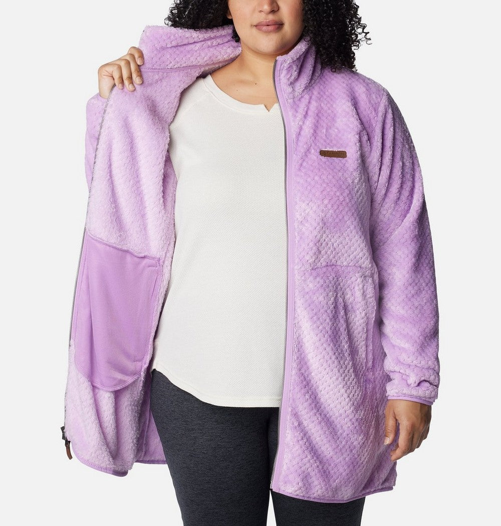 Women's Plus Long Full-Zip Fleece Jacket - Blue