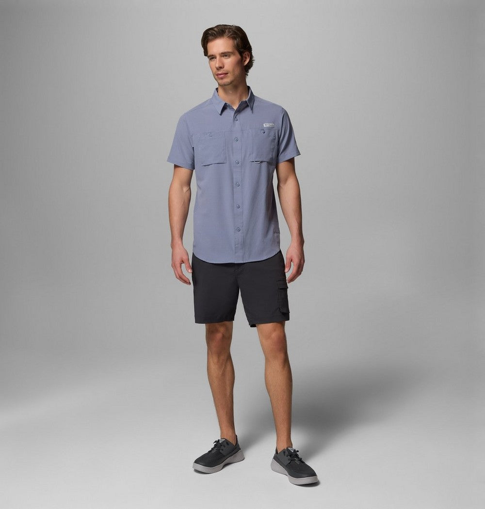 Men's Vented Short-Sleeve Fishing Shirt - Blue
