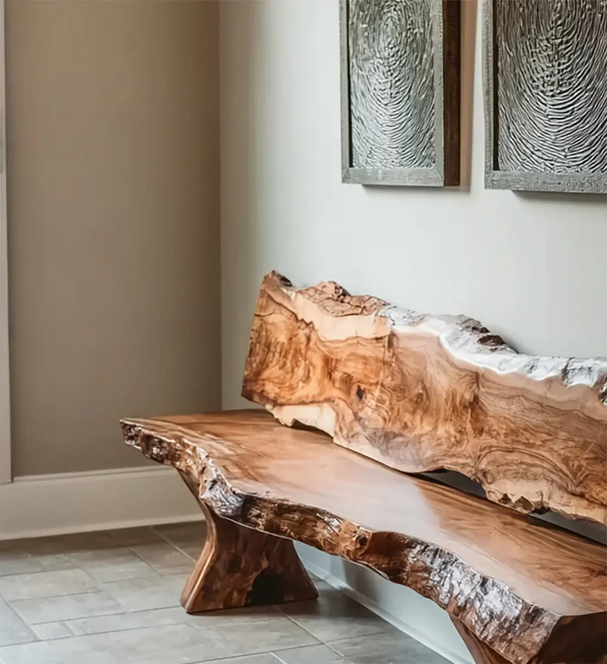 Live Edge Solid Wood Bench