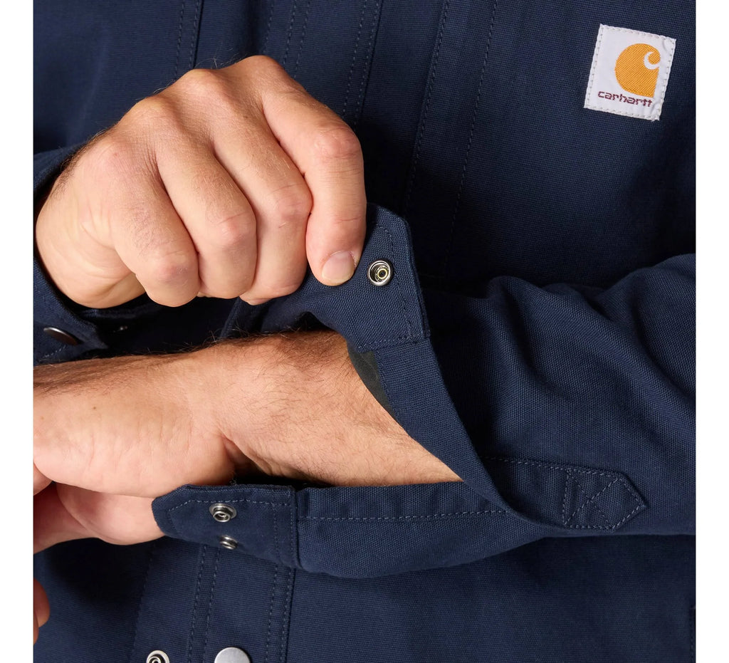 Men's Stretch Canvas Fleece-Lined Shirt Jacket