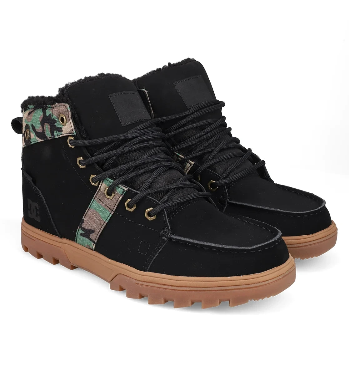 Men's Sherpa-Lined Winter Boots - Black Camo