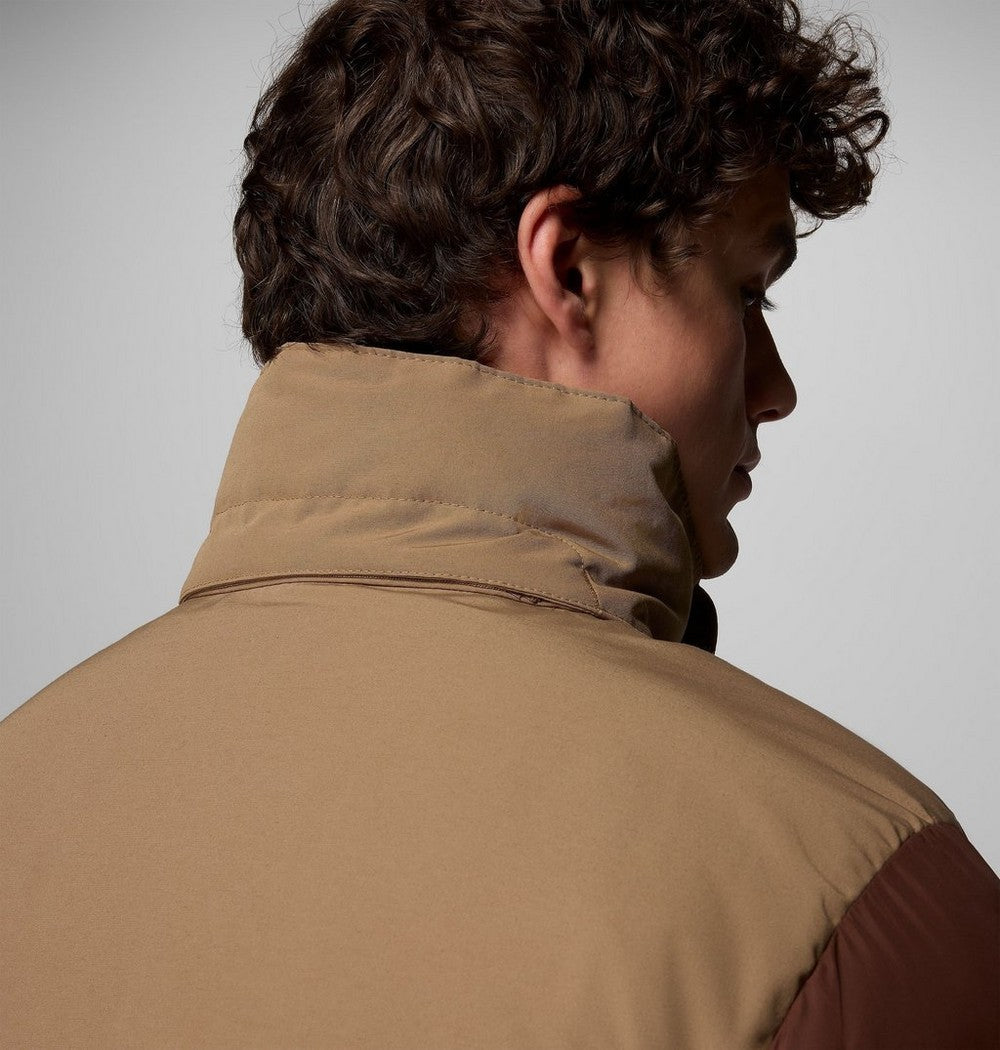 Men's Hooded Insulated Parka - Brown Black