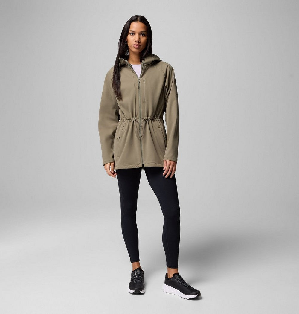 Women's Hooded Softshell Jacket - Stone Green