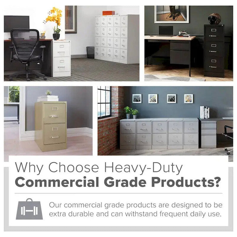 Hirsh Commercial Four-Drawer Vertical Letter File Cabinet, 22D