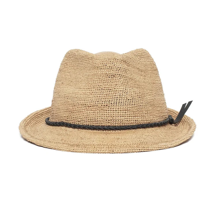  same style!】Can be rolls up for packing- Goorin Bros Morning Glory Raffia Straw Trilby Fedora