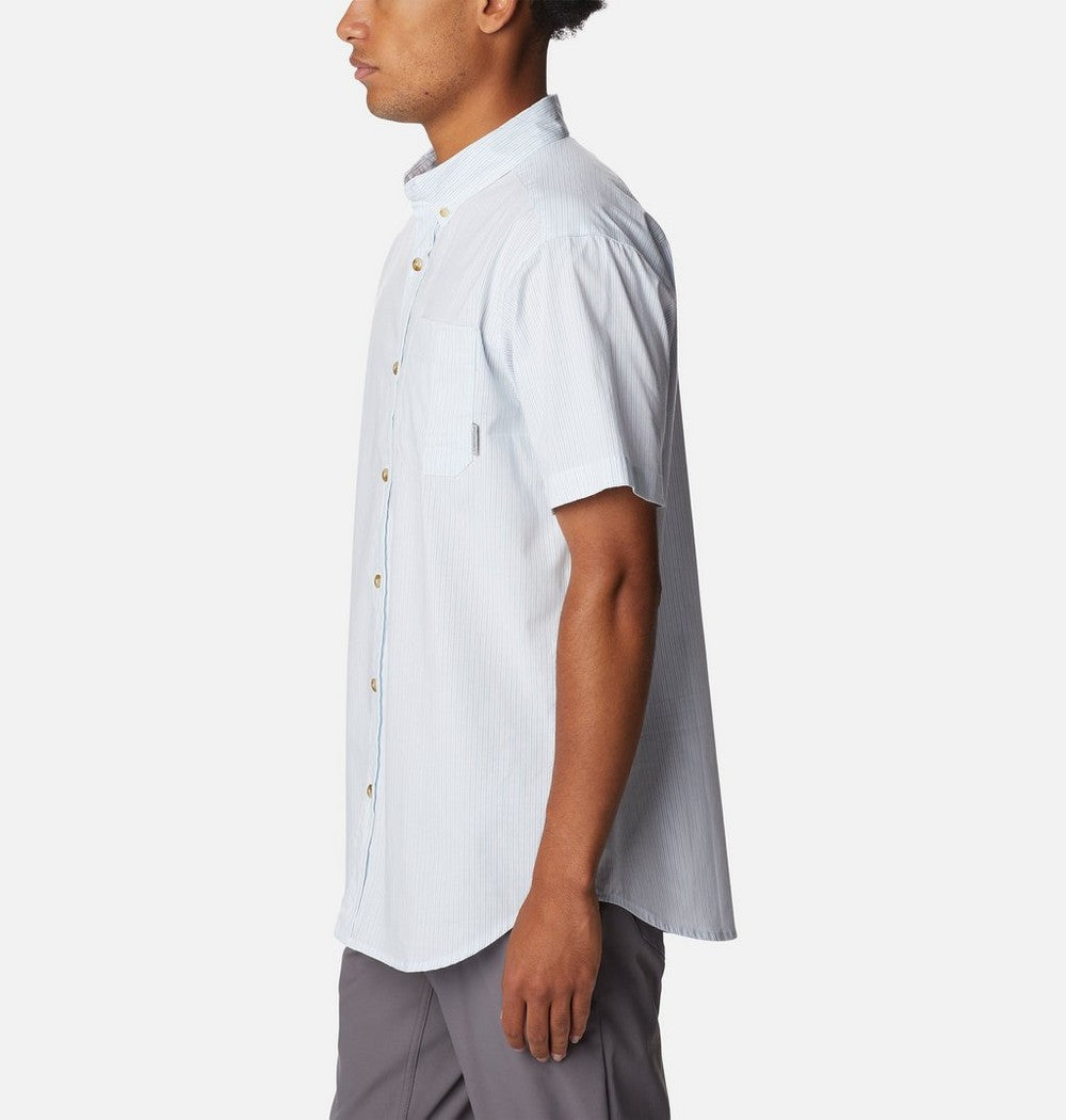 Men's Stretch Short Sleeve Plaid Shirt - Navy