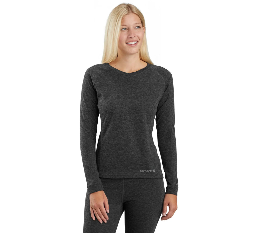 Women's Midweight Wool Blend Thermal Crew - Black