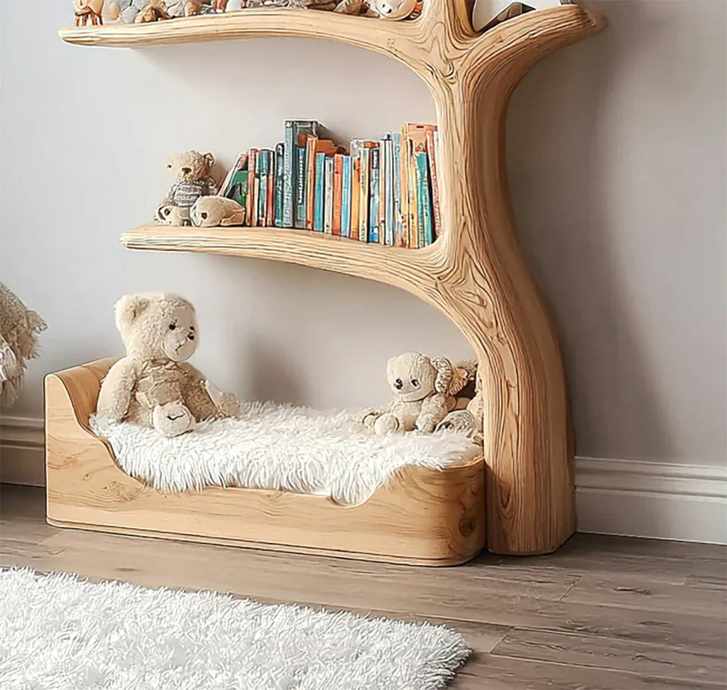 Wooden Tree Bookshelf For Kids