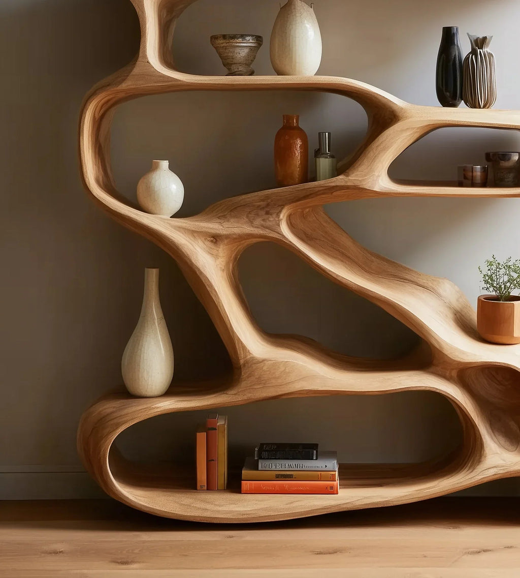 Handcrafted Solid Wood Bookshelf