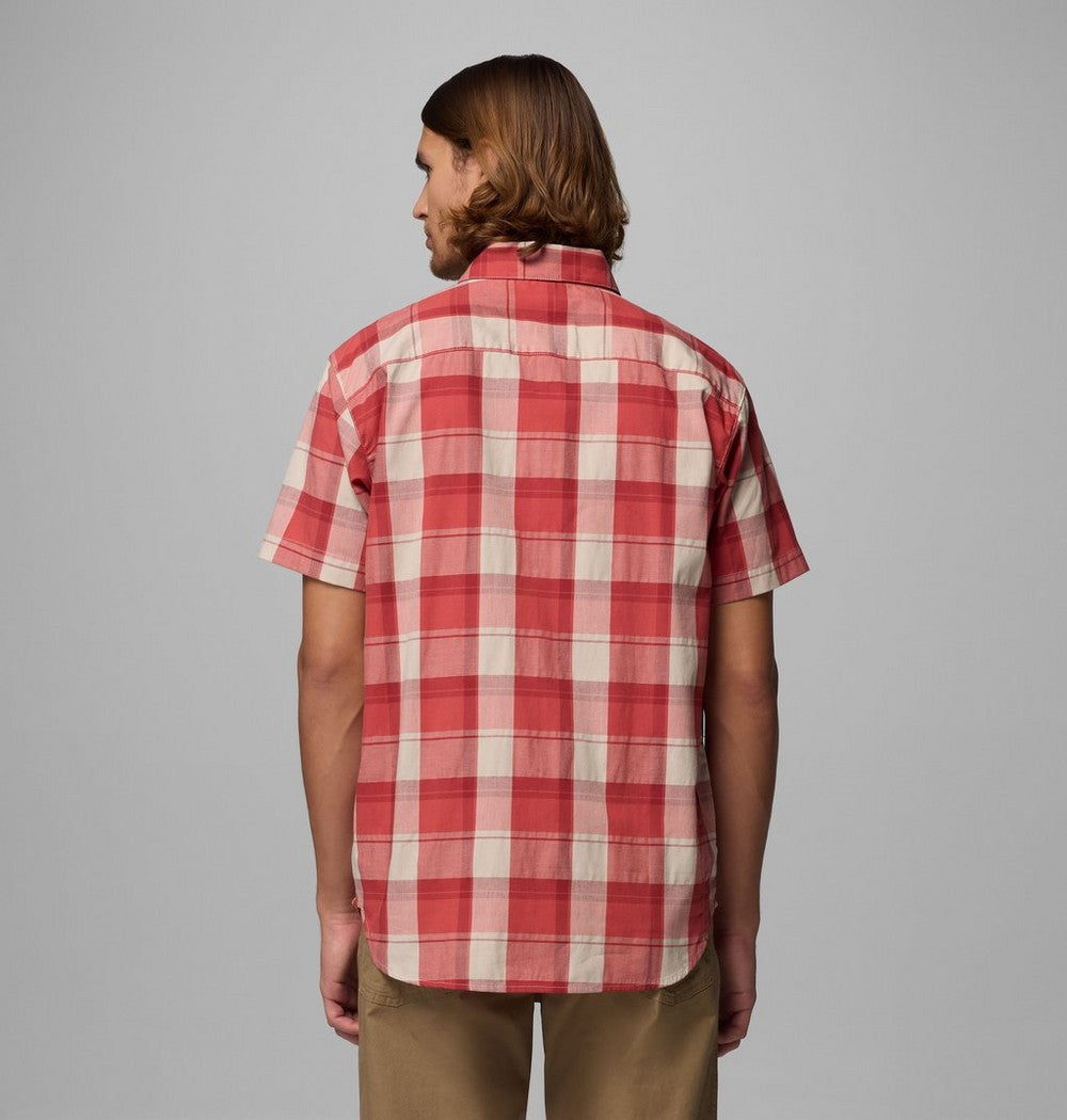 Men's Stretch Short Sleeve Plaid Shirt - Navy