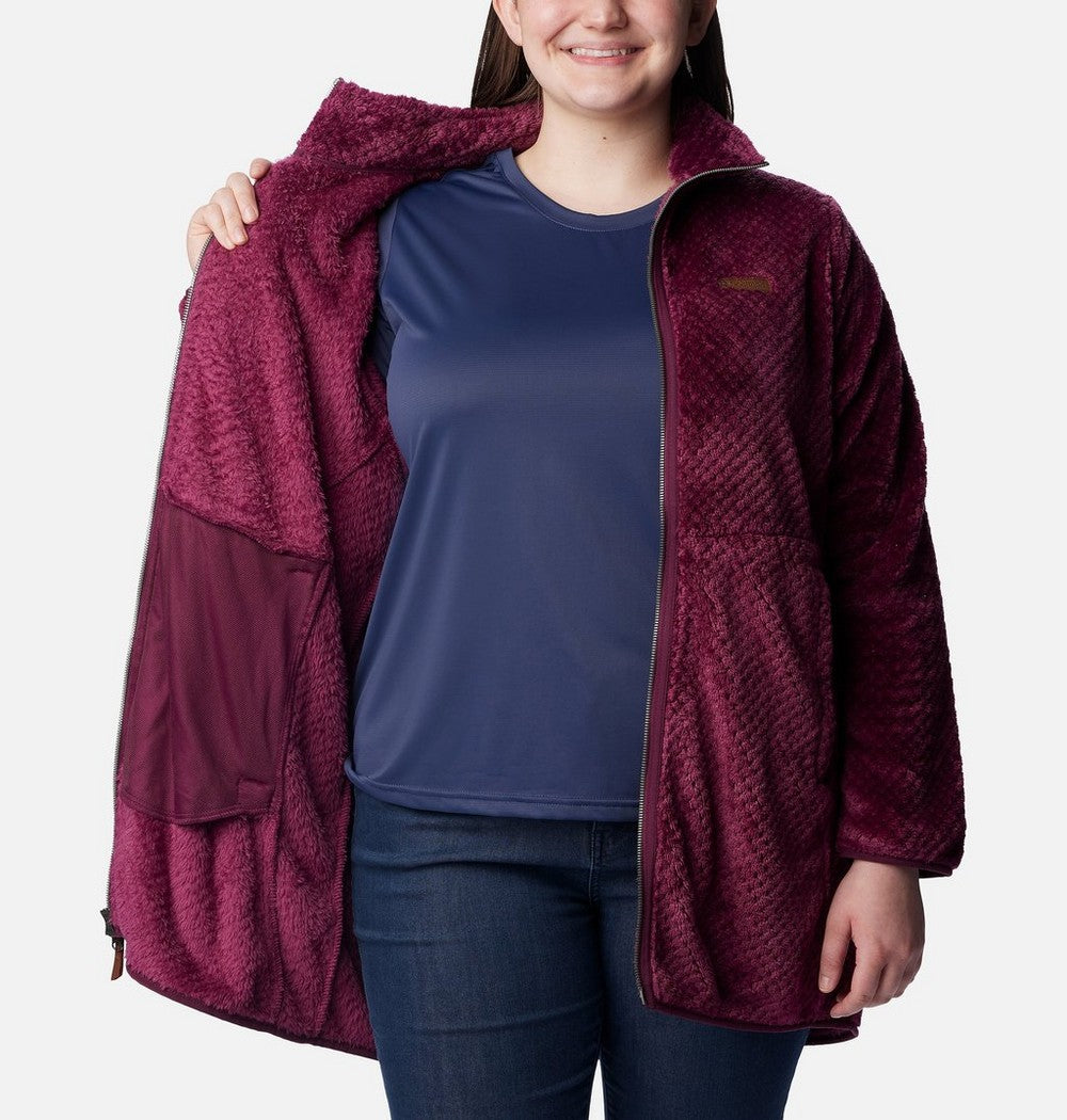 Women's Plus Long Full-Zip Fleece Jacket - Blue