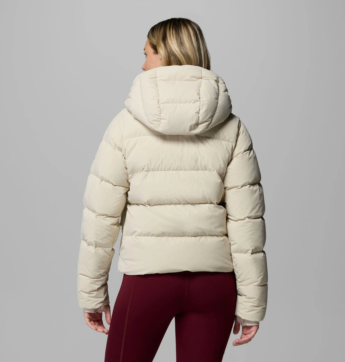Women's Hooded Down Puffer Jacket - Grey