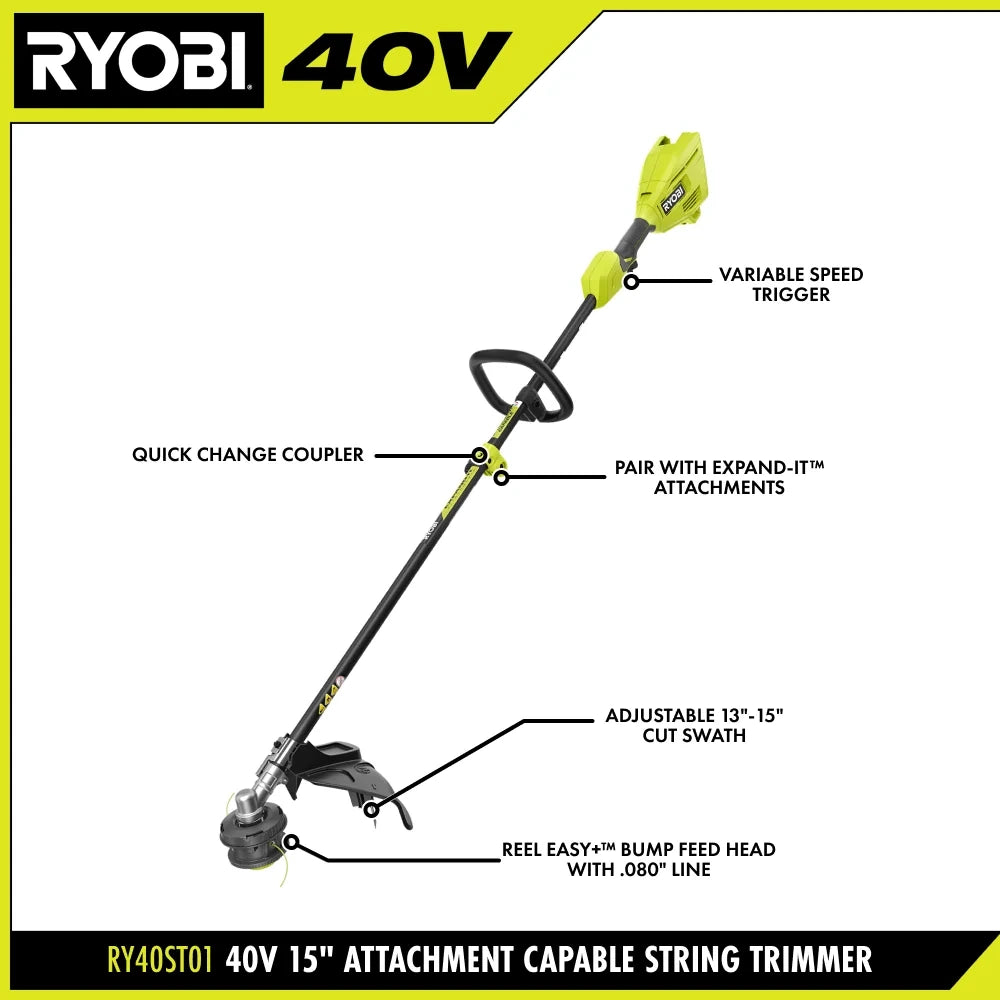 40V 15-Inch Cordless String Trimmer Kit