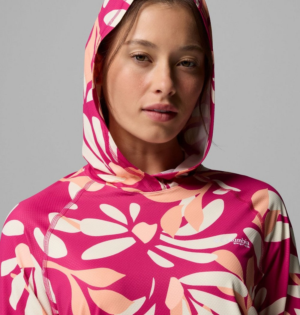 Women's UPF 50 Sun Hoodie - Blue Print