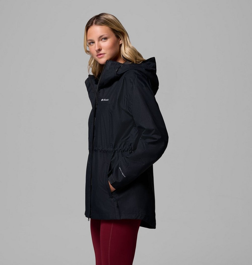 Women's Long Waterproof Rain Jacket - Mauve