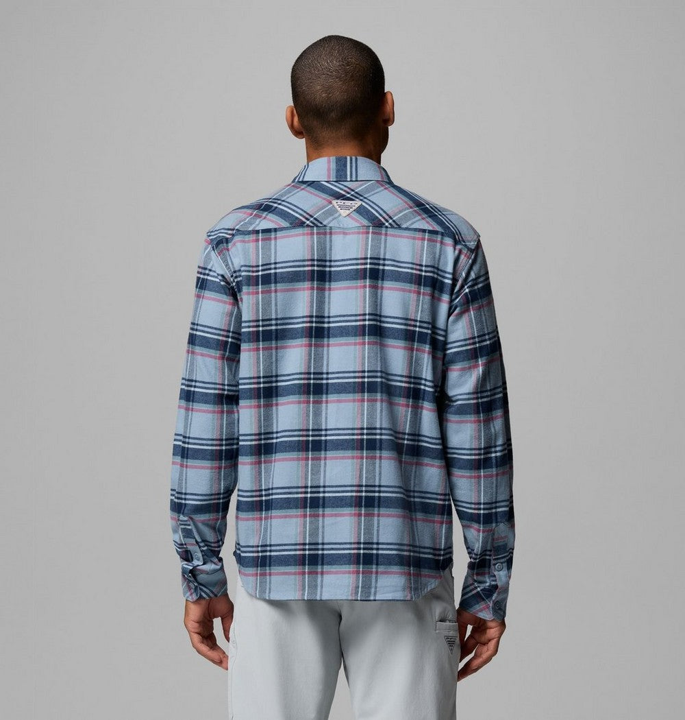 Men's Stretch Cotton Fishing Flannel Shirt - Blue