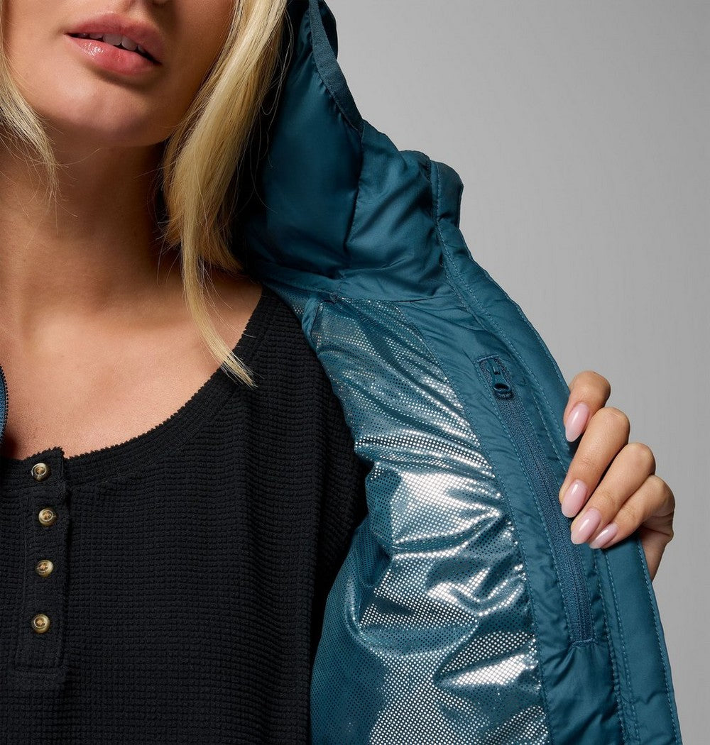 Women's Hooded Puffer Jacket - Navy