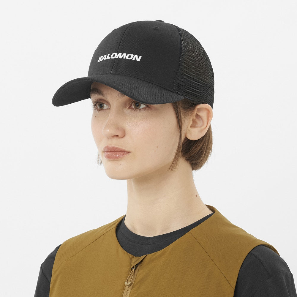 Cotton Mesh Trucker Cap - Brown