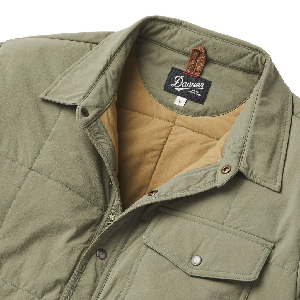 Insulated Snap-Front Overshirt - Dusty Olive