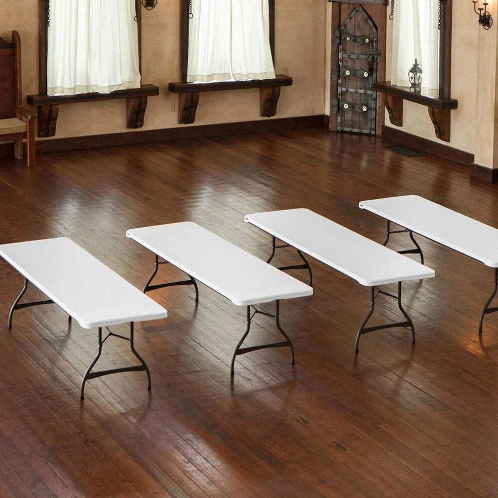 Lifetime Commercial Nesting Folding Table 4-Pack, 96 in. x 30 in., White Granite - 8-Foot
