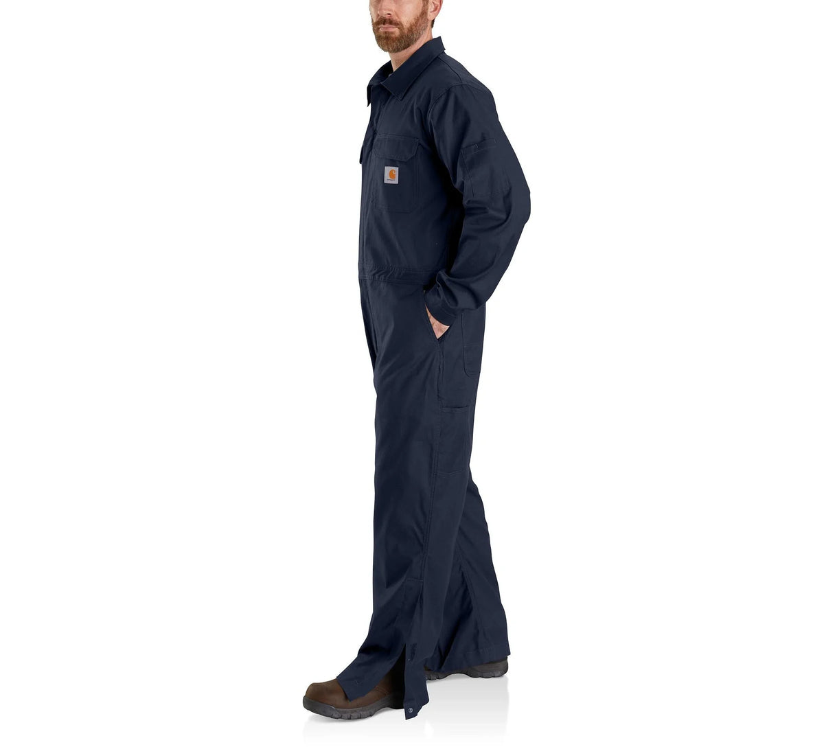 Men's Stretch Canvas Work Coverall - Navy