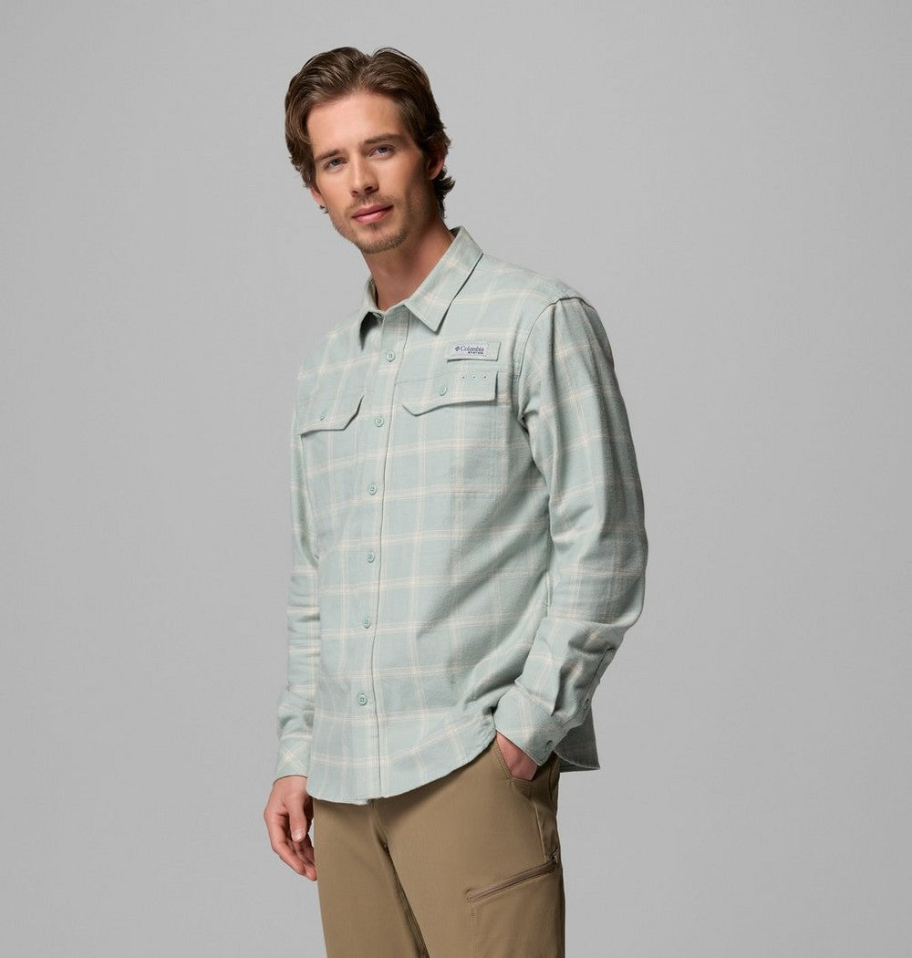 Men's Stretch Cotton Fishing Flannel Shirt - Blue