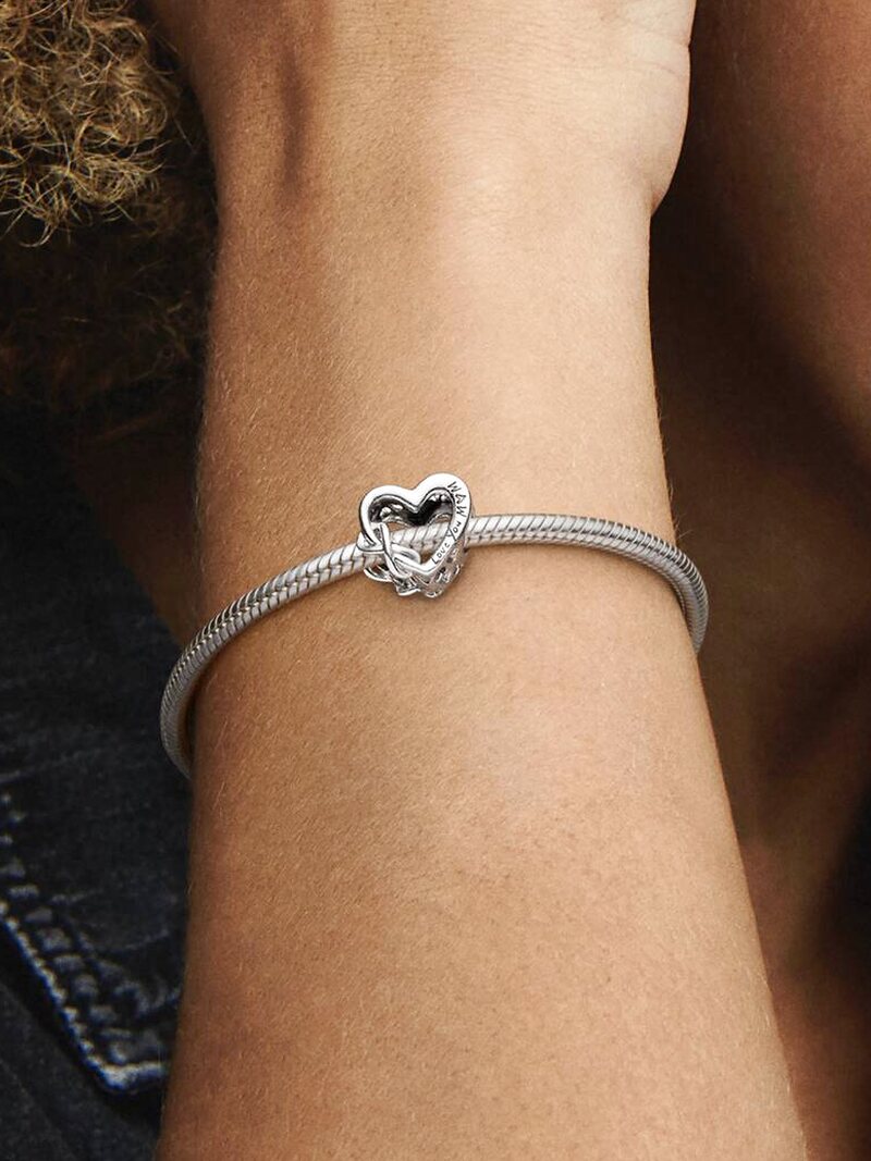 Sterling Silver Infinity Heart Engraved Charm