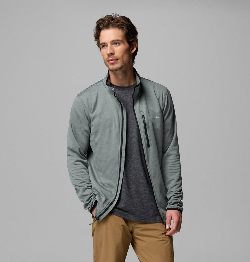 Men's Tall Grid Fleece Full-Zip Jacket - Gray