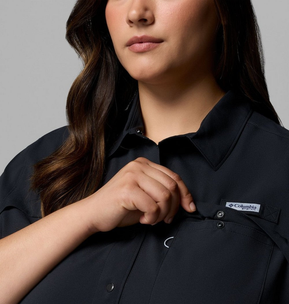 Women's Plus Short-Sleeve Fishing Shirt - Blue