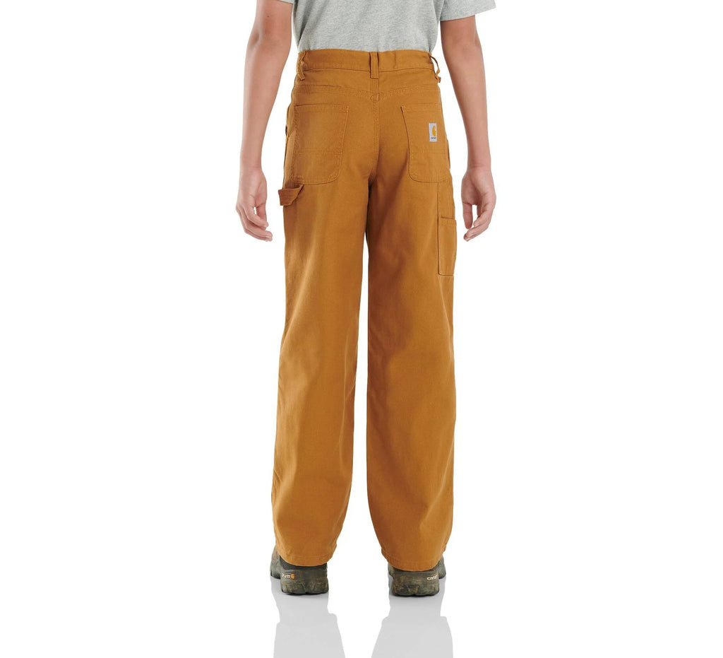 Boys' Flannel-Lined Canvas Work Pants - Brown