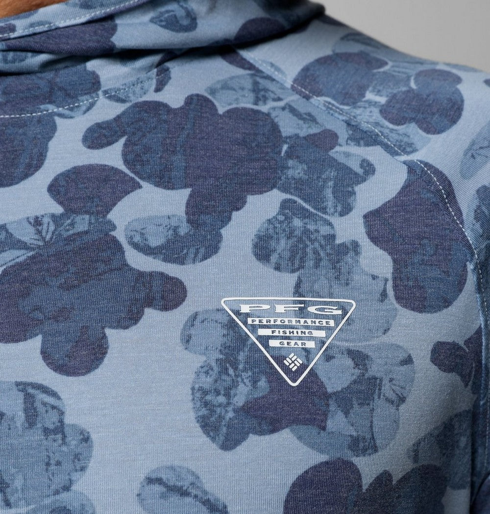Men's Printed Fishing Hoodie - Gray Camo