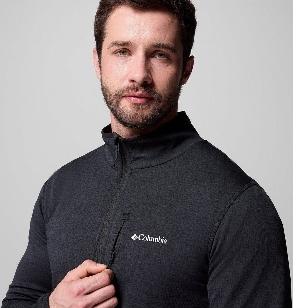 Men's Tall Grid Fleece Full-Zip Jacket - Gray