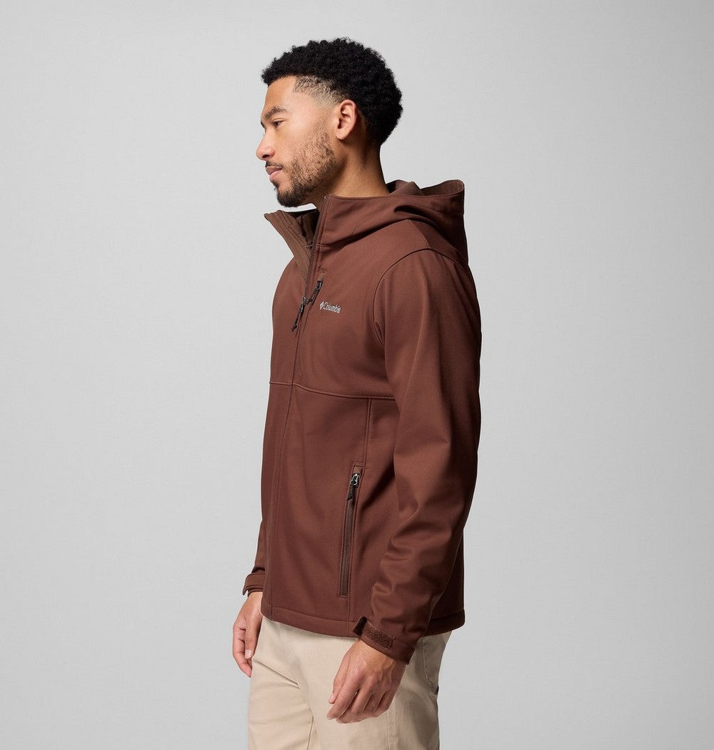 Men's Hooded Softshell Jacket - Brown