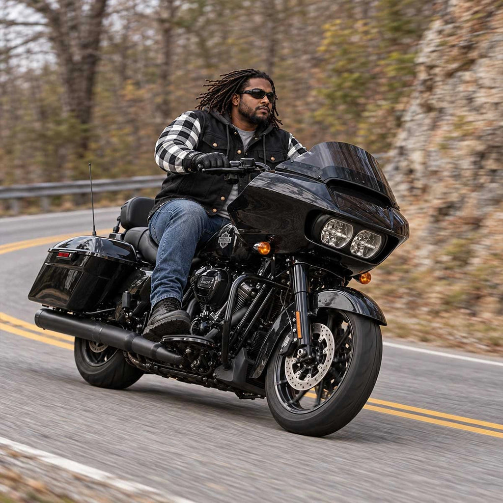 Men's Armored Denim Hooded Motorcycle Jacket