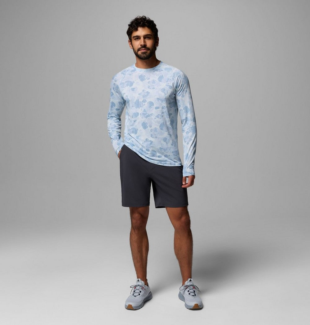 Men's Printed Long-Sleeve Fishing Shirt - Gray