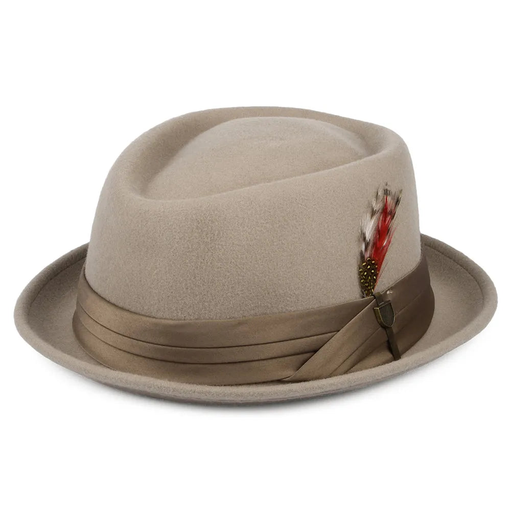 Brighton Wool Felt Pork Pie Hat - Beige