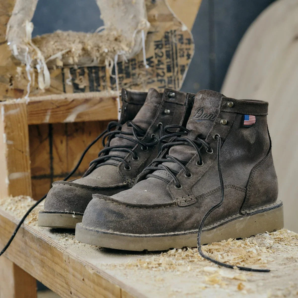 Men's 6-Inch Suede Moc Toe Work Boot - Brown