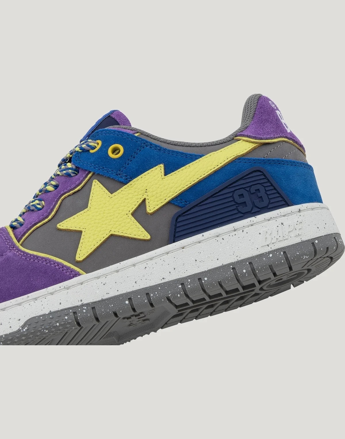Men's Leather Low Top Sneakers - Purple
