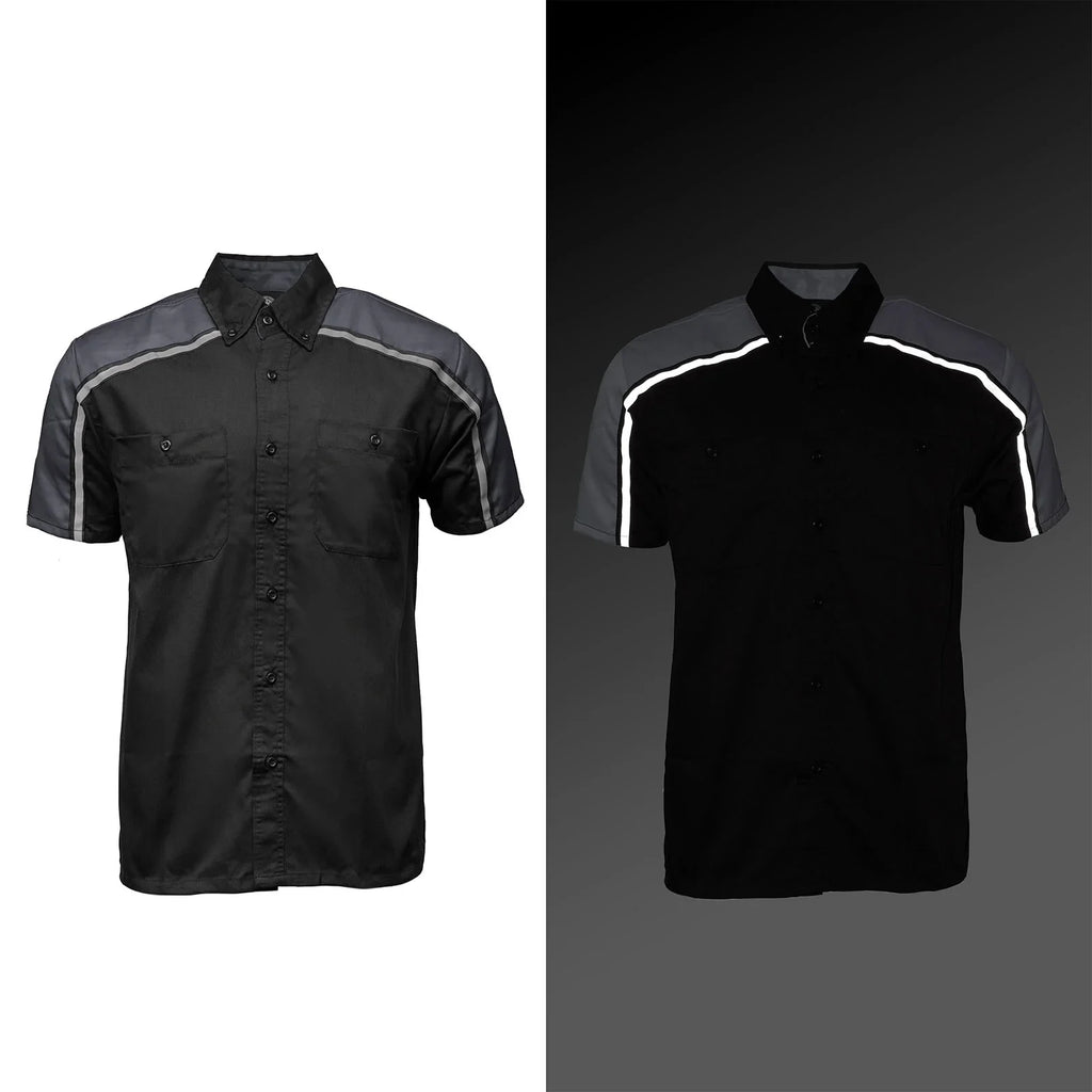Men's Reflective Mechanic Shirt - Black Gray