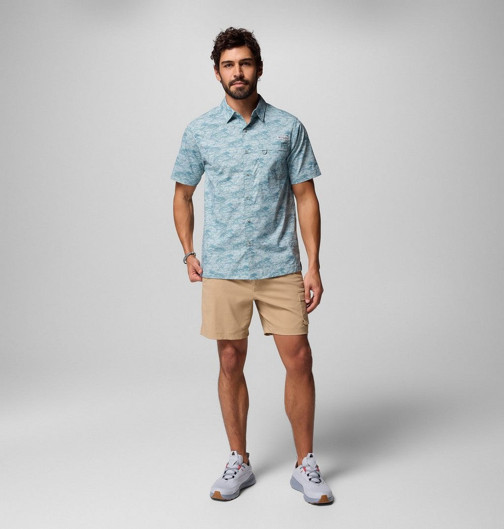 Men's Short-Sleeve Cotton Camp Shirt - Gray