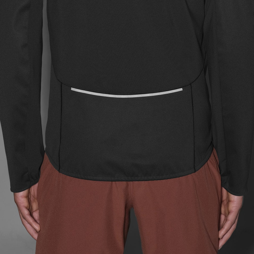 Men's Wind-Resistant Running Softshell Jacket - Black