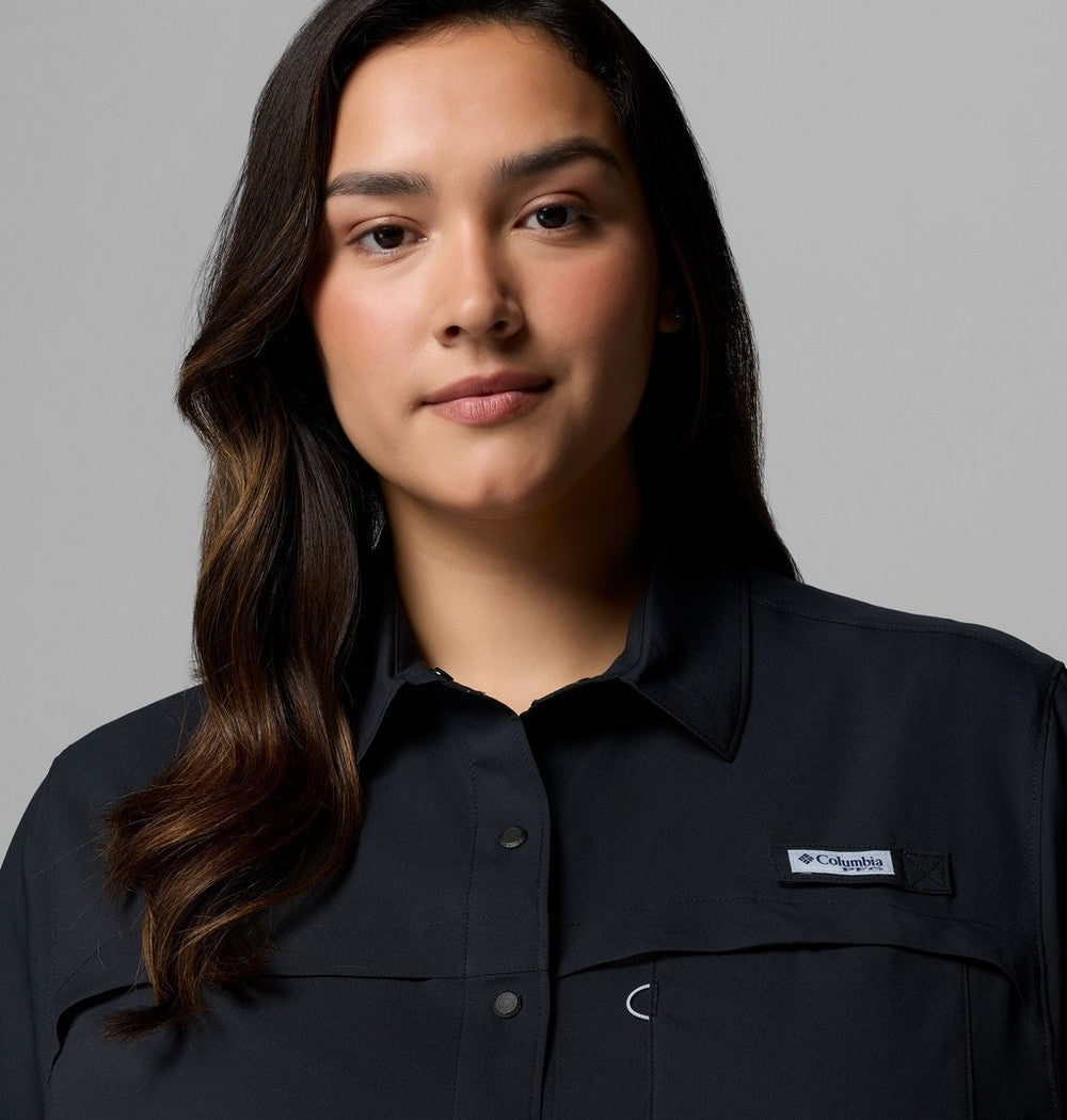 Women's Plus Short-Sleeve Fishing Shirt - Blue