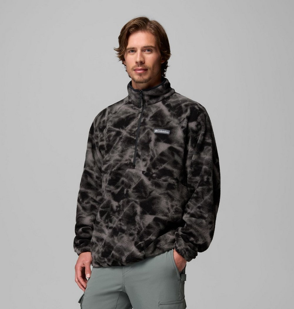 Men's Printed Fleece Half-Zip Pullover - Sage