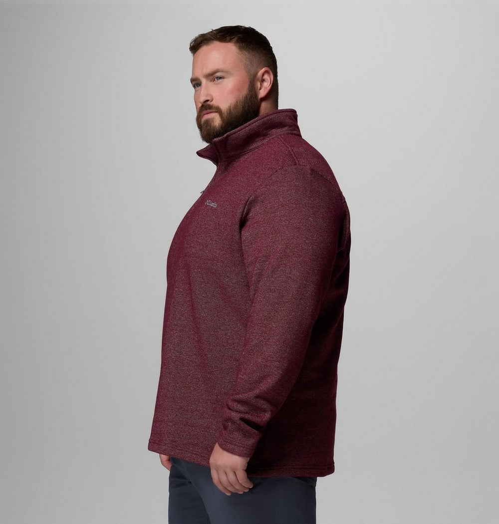 Men's Big Cotton-Blend Half-Zip Pullover - Black
