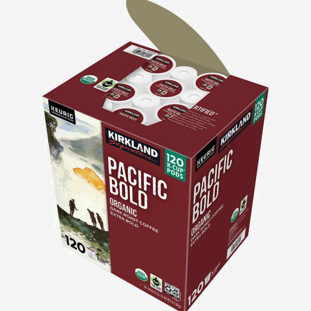 Kirkland Signature Organic Pacific Bold Dark Roast Coffee K-Cup Pods, 120-Count