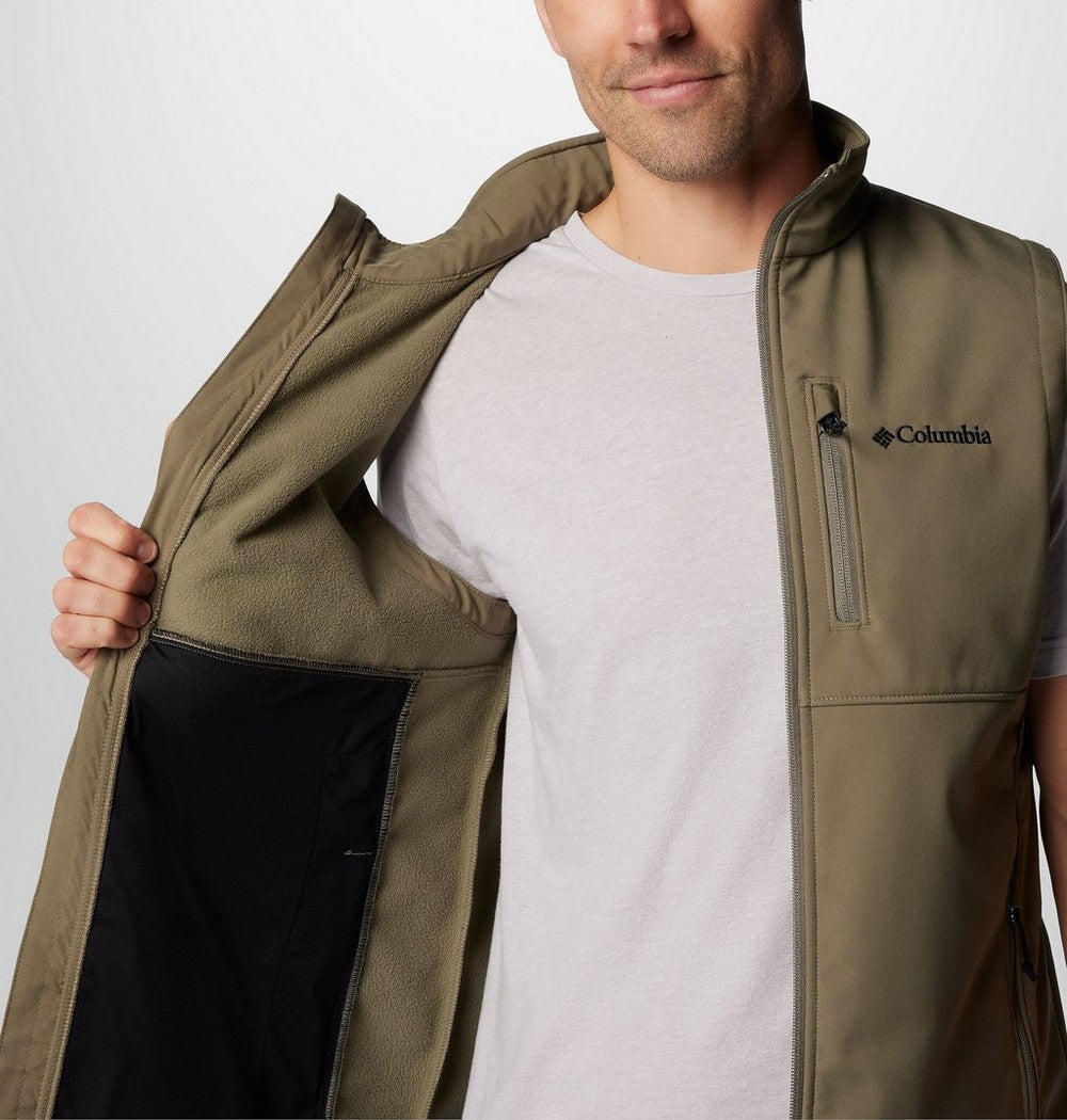 Men's Wind-Resistant Softshell Vest - Gray