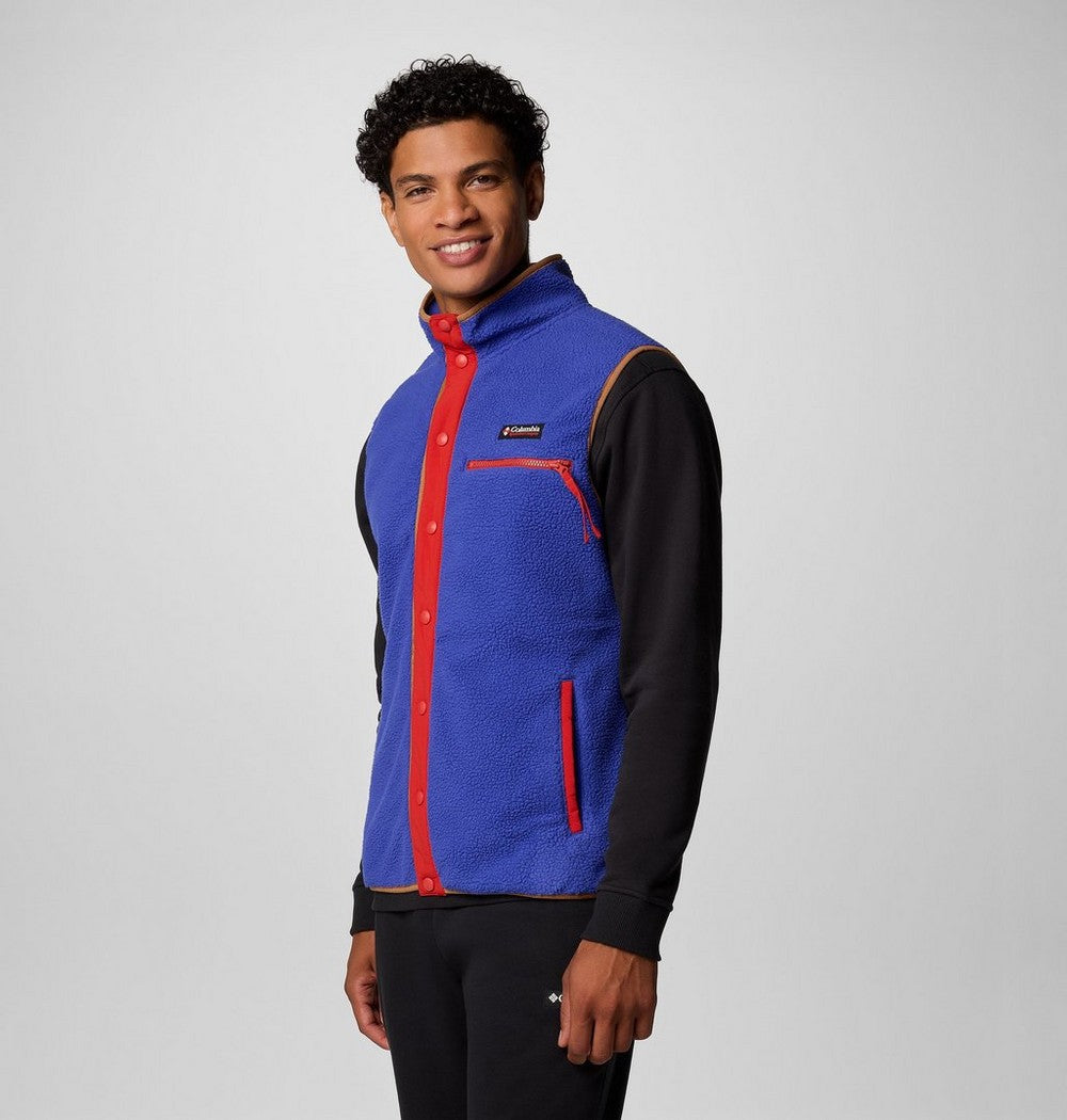 Men's Sherpa Fleece Snap Vest - Black