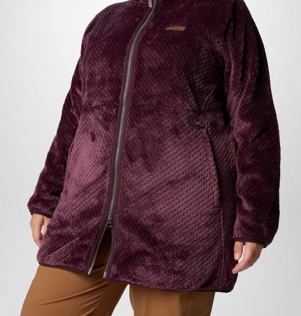 Women's Plus Long Full-Zip Fleece Jacket - Blue