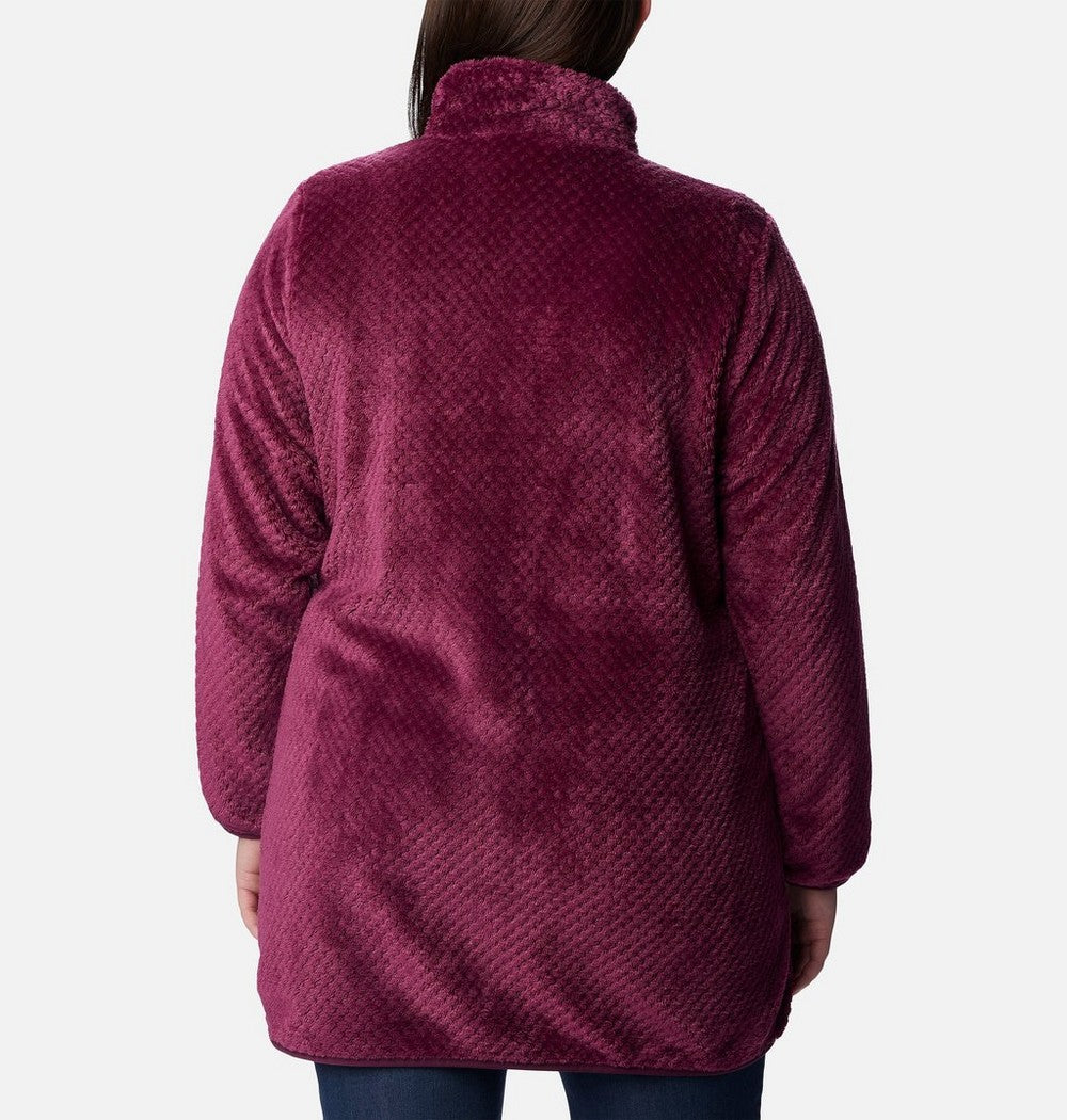 Women's Plus Long Full-Zip Fleece Jacket - Blue