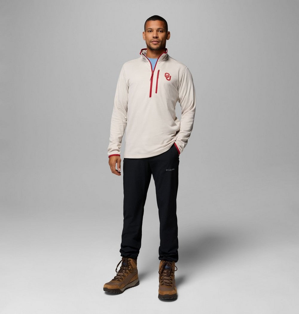 Men's Recycled Grid Fleece Half-Zip - Grey